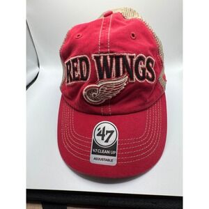 Detroit‎ Red Wings 47 Brand Clean Up Adjustable OSFA Trucker Hat NHL
